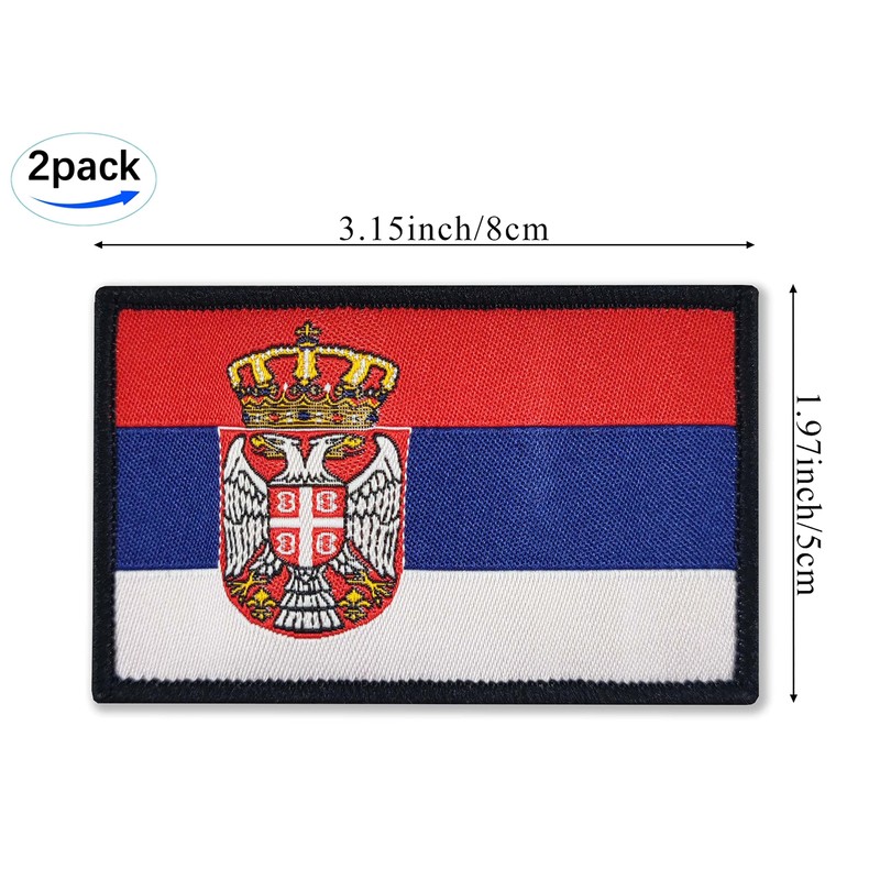 JBCD Serbia Flag Patch Serbian Tactical Patch - Hook and