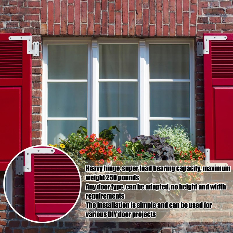 Moxweyeni 8 Pack (4 Pair) Steel Blind Shutter Hinge 1-1/16"