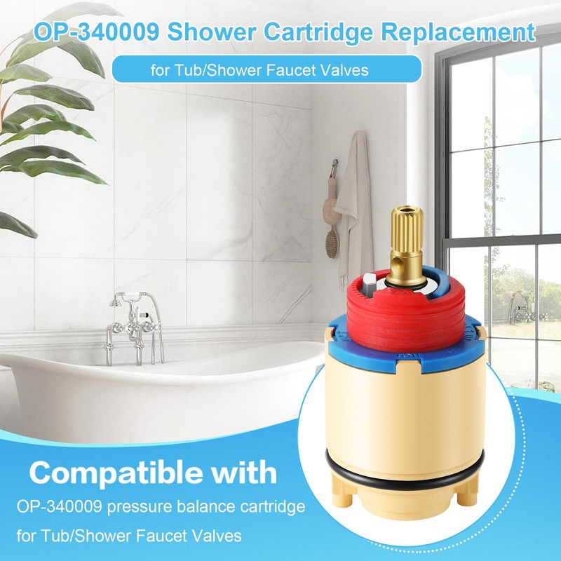 OP-340009 Pressure Balance Ceramic Cartridge, Shower Cartridge Replacement, for Tub/Shower