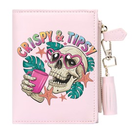 GEEAD Small Wallets for Women Slim Compact Bifold Card Holder Wallet with Zipper Keychain Coin Pocket