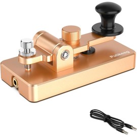 PUTIKEEG Amateur Radio Electric Key Paddle Morse Signal Practice Machine - Magnetic Feedback Manual Upright Electric Key, Rebound Rebound on Camping or Pota, Sota, Rota, and/or Magnetic Circuits on Shed