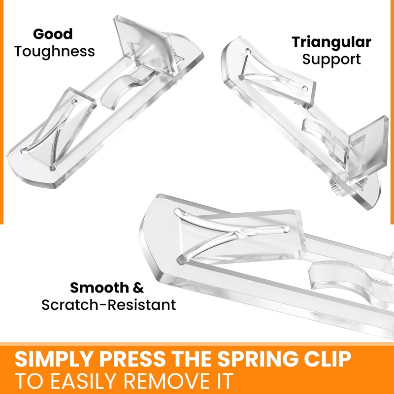 MARRTEUM 40Pcs Plastic Locking Shelf Support Pegs, 6.9mm Clear Self-Locking
