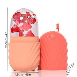 1PCS Ice Face Roller, Silicona, para masaje facial con hielo, Reduce la hinchazón de cara y ojos, Mejora el cuidado de la piel, Brilla, Reutilizable, 