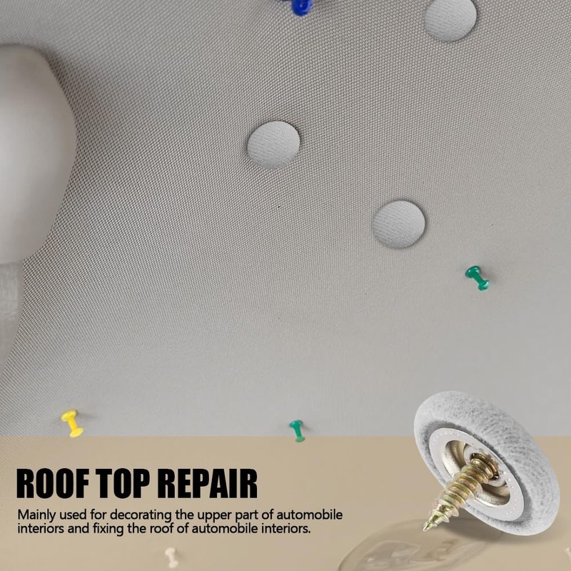 PACLVIO 60Pcs Car Roof Headliner Repair Kit, Car Ceiling Fabric