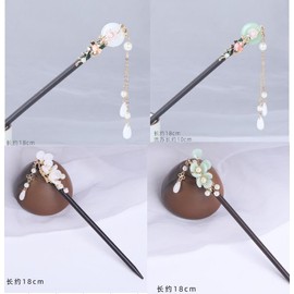 Healeved 4 PCS Chinese Hair Sticks Chinese Traditional Flower Hair Sticks Hair Chopsticks for Women Vintage Tassel Hair Pin Chinese Style Hairpin Wooden Hair Sticks for Thick Hair