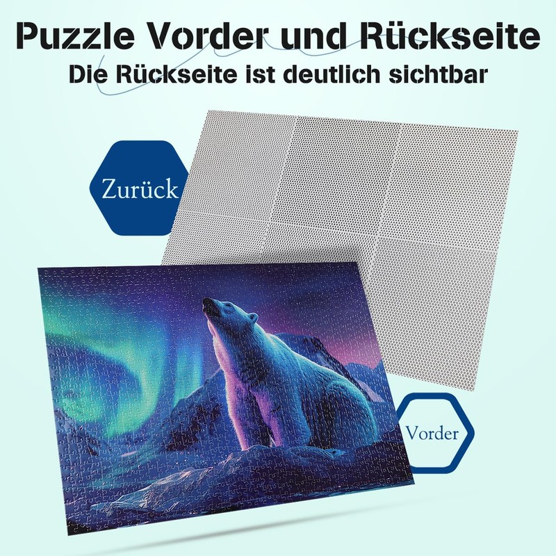 Misitu Puzzle 1000 Pieces for Adults - Polar Bear Under