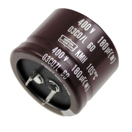 2x Snap-In Electrolytic Capacitor 180µF 400V 105°C ; KMH400VN18135X25T2 ; 180uF
