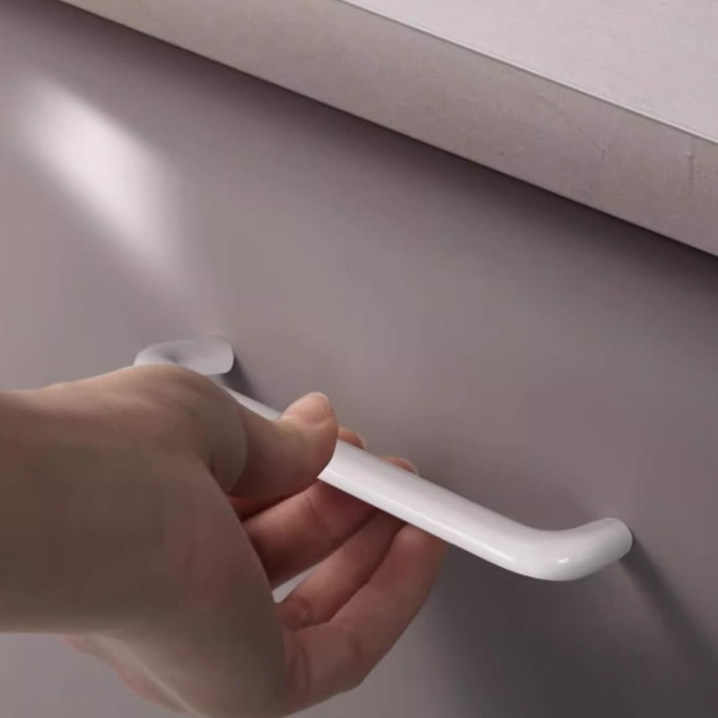 voleseni 4 Pack Aluminum Solid Cupboard Handle, Bright White U-Shaped