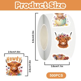 500 Pcs Highland Cow Sticker Set Vinyl Waterproof Cute Funny Aesthetic Stickers for Laptop Skateboard Scrapbook Computer Water Bottle Luggage Helmet Bike Car