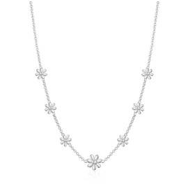 Philip Jones Silver Plated Multi Daisy Necklace