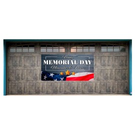 Vista Flags Memorial Day Magnetic 42" x 84" Garage Banner For Steel Garage Doors