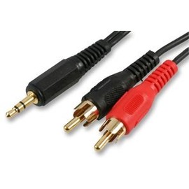 3.5MM(S) TO 2X PHONO - 2M GOLD, Audio & Video Cable Assemblies QTY X 1