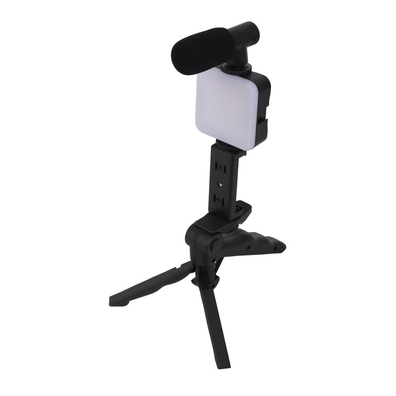 LED Video Fill Light Microphone Tripod Kit for Phone Camera