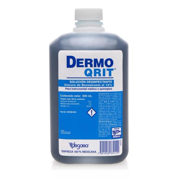 Degasa Kit 12 Pz Desinfectante 500ml Dermoqrit Solución Germicida