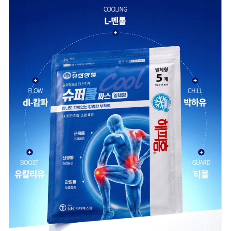 해피홈 슈퍼쿨파스 일체형, 5개입, 2개 Happy Home Super Cool Patch