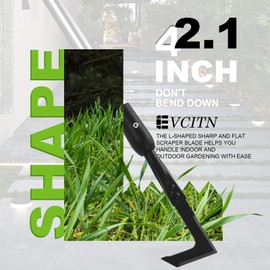 Evcitn Adjustable Crack Weeder with 42.1IN Long Handle, L-Shaped Blade Serrated Edges for Digging Roots,Cutting Weeds,Removing Moss Between Driveway and Sidewalk Cracks