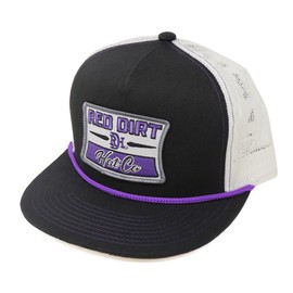 Red Dirt Hat Company Adjustable Snapback Rope Hat - Stylish Snapback Trucker Cap for Men & Women, One Size Fits All (US, Alpha, One Size, Purple Haze - Black/Silver)