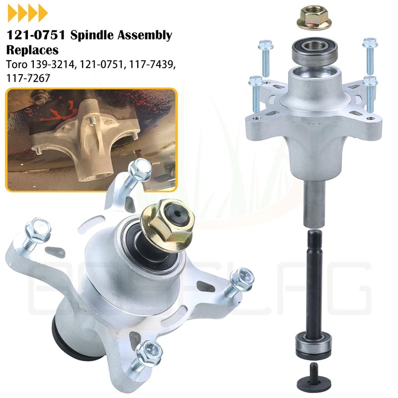 BOSFLAG 3 Pack 139-3214 Spindle Replace Toro 121-0751, 117-7439, 117-7267