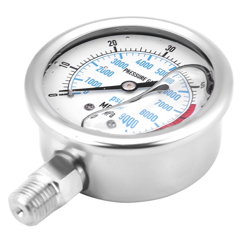 Hydraulic Pressure Gauge 60MPA/9000PSI Base Entry NPT1/4