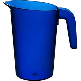 Harfield Tableware Roltex 1L Frosted Jug Drinks Pitcher Reusable Polycarbonate Plastic Virtually Unbreakable (Blue)