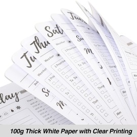 Work Planner - Daily & Weekly Spiral Planner with Hourly Schedules, To Do List, Tasks, Expense tracker, Undated 7 Days Planner Start Anytime, Self-Care Calendar for Organizing Meals, Water Take-in, Mood, Exercise & Health, Flexible PVC Waterproof Cover, 