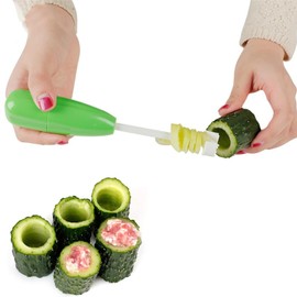 Veggie Corkscrew,Hollow-Out Veggie Drill,4 Sizes Replaceable Head Vegetable Spiral Cutter Digging Tool Kitchen Gadget,Easy Remove The Seeds Of Your Veggies & Fruits