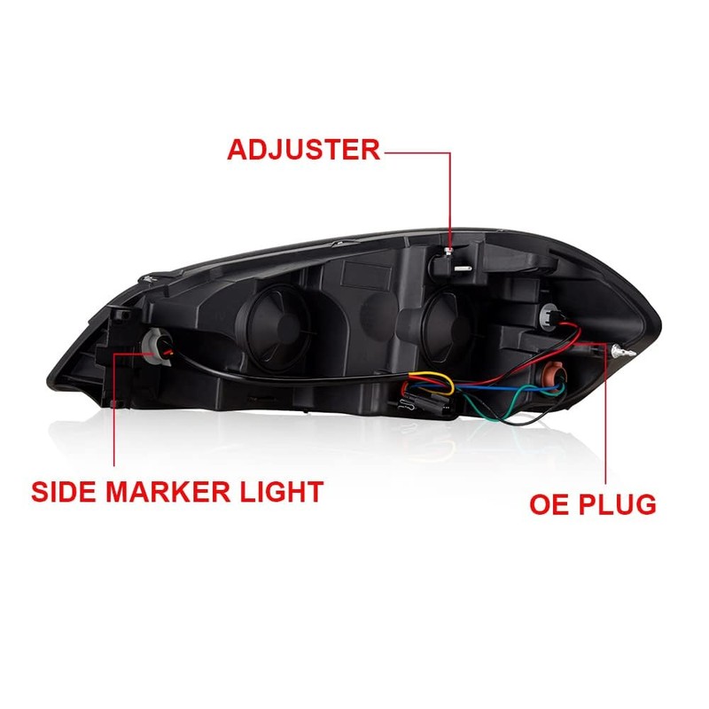 G-PLUS LED DRL Headlights W/O Bulbs, Compatible with 2006-2007 Chevy
