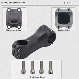 RXL SL Mountain Bike stem 31.8mm Road Bike Carbon stem 1-1/8" 17 Degree Bike stem Carbon Fiber 70mm stem Road Bike MTB stem Carbon UD Matte Hybrid Bike and E-Bikes Bicycle Part Steering stem