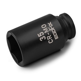 1/2" Drive Deep Impact Socket, 35mm Metric Socket, Axle Nut Socket CR-MO 6 Point for Easy Removal of Axle Shaft Nuts