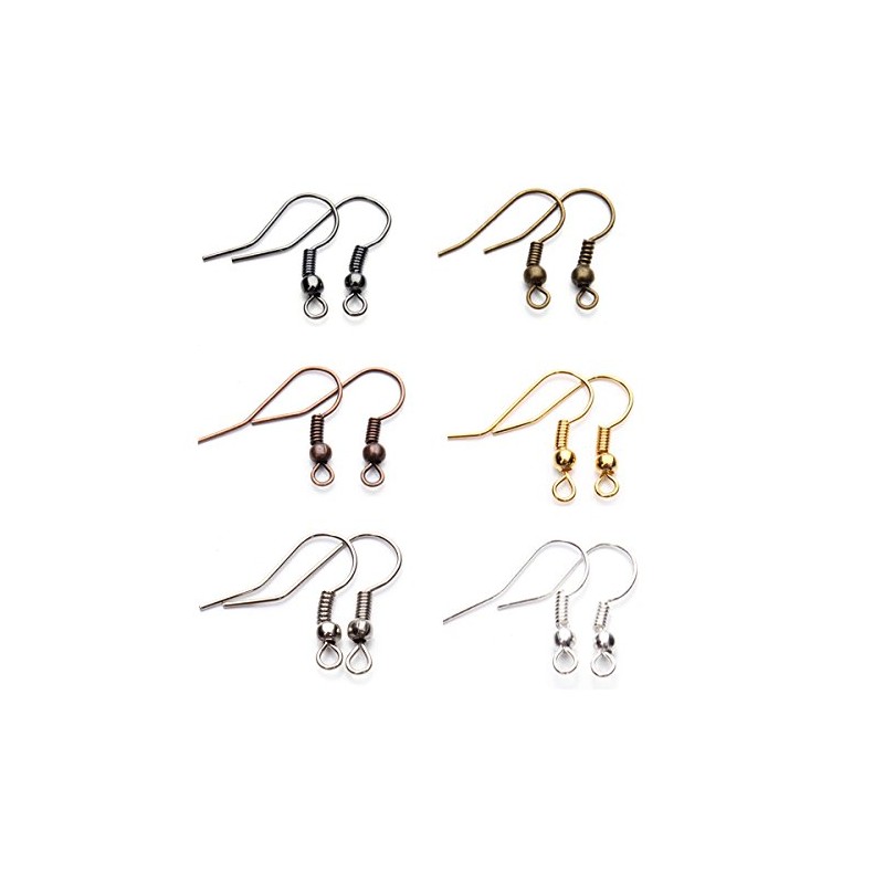 Linsoir Beads Iron Wire Earring Hooks with Large Loop Packed