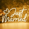 SYLHOME Just Married Led Neon Light Sign Heart Wedding Bridal