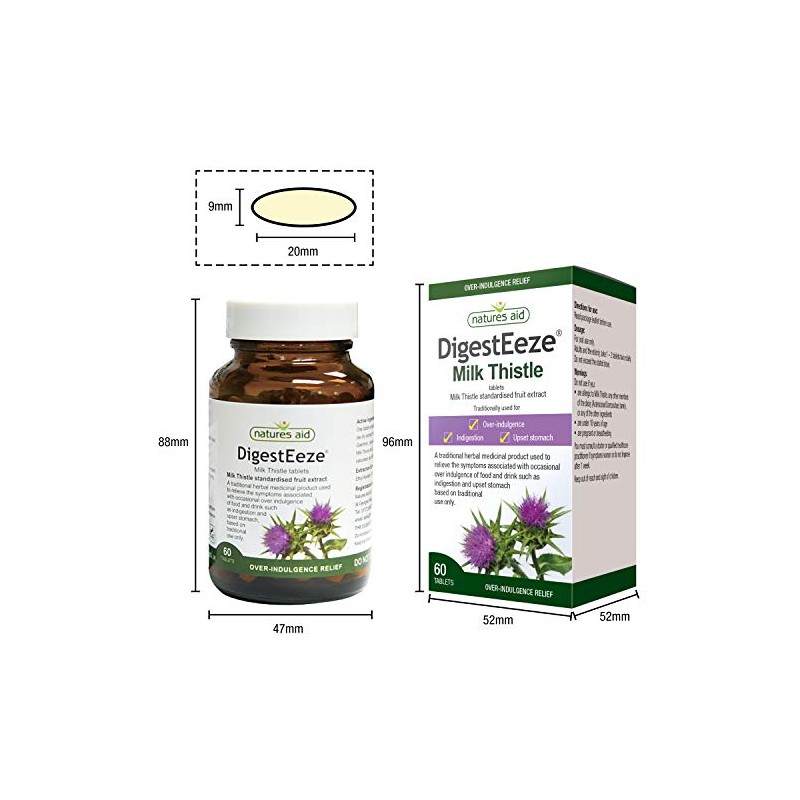 Natures Aid DigestEeze Milk Thistle, 60 Tablets