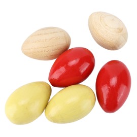 6Pcs Musical Egg Wooden Iron Grit Colorful Eggs Shaker Kids Percussion Instrument for Easter
