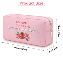 Best Grandma Gifts Grandma Makeup Bag with Zipper Mother's Day Gifts for Grandma from Granddaughter Grandson Christmas Birthday Gifts for Grandma Grandmother Nana Double Side Toiletry Bag