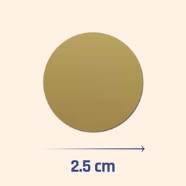 2.5 cm Scratch Off Stickers, Round Circle Gold, Pack of 150