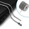 66Feet/20m Stainless Steel Ball Bead Chains, 2.4mm Diameter Beaded Roller