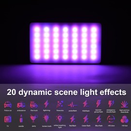 W140 RGB LED Video Light Kit, LED Camera Light CRI95+ 2500K-9000K Dimmable with Desktop Tripod Ballhead Phone Holder Clip Cold Shoe Adapter for Photography, Video, YouTube, TikTok