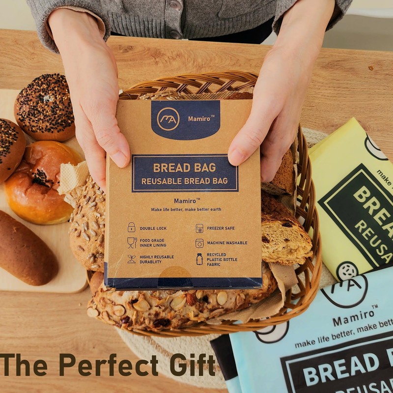 Mamiro Extra Large Reusable Bread Bags - 2 Pack for