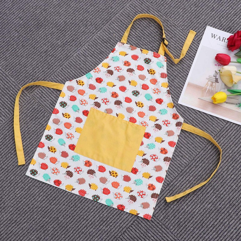 BESTonZON Children's Cotton Apron with Pockets, Adjustable Children's Bib for
