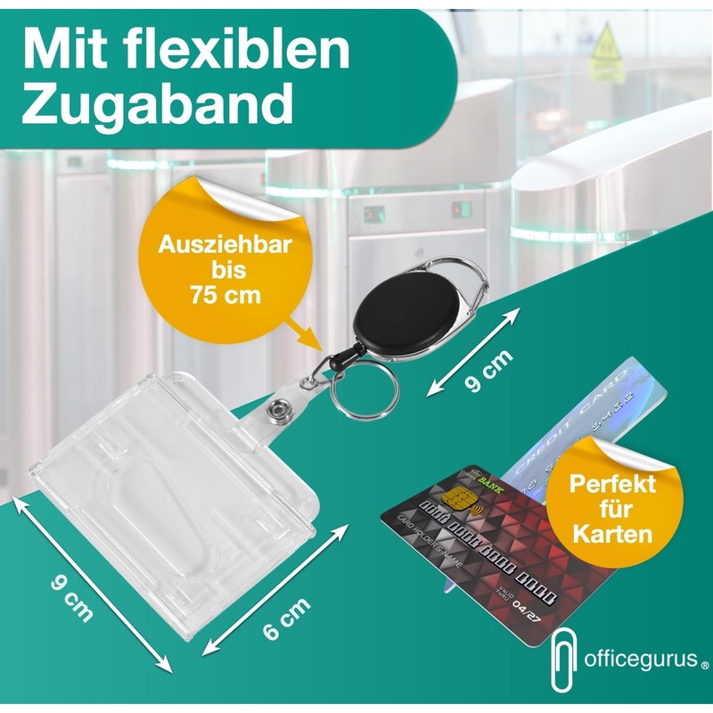 4 x ID Card Holder with Retractable ID Yo-Yo –
