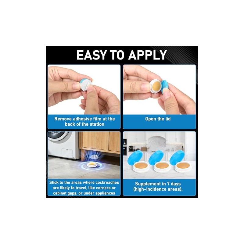 64 Pack Cockroach Gel, Upgraded Indoor Roach Gel Fast-Acting &