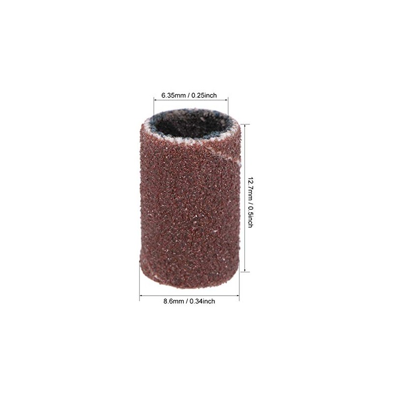 uxcell 1/4 Inch x 1/2 Inch Sanding Sleeves 180 Grits