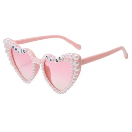 Long Keeper Heart Shaped bride Sunglasses bride to be Pearl Heart Sunglasses Women Love Heart Glasses Festival Hen Do Bachelorette Party Sun Glasses UV400