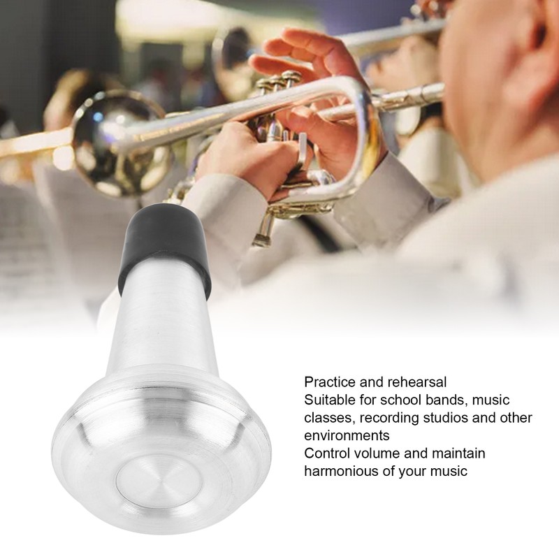 Trumpet Mute Silencer Practice Replacement Lightweight Aluminum Accessories Silver