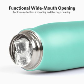 Water Bottle with Portable Lid Metal Thermos Vacuum Insulated Stainless Steel | Reusable Leak Proof Flask | 17oz