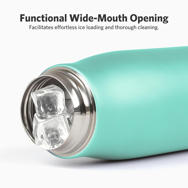 Water Bottle with Portable Lid Metal Thermos Vacuum Insulated Stainless