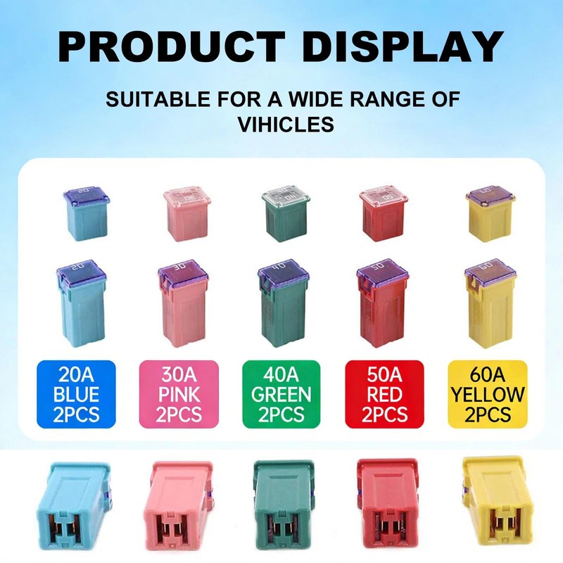 10-Piece JCASE Automotive Fuse Assortment Kit