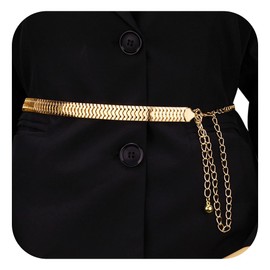 Waist Chain Belt for Women Gold Herringbone Snake Belly Chain for The Waist Metal Body Chain Adjustable Dainty Waistband Waist Belt Chains for Dress Dressy Chain Belts