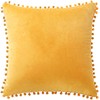 PiccoCasa Velvet Pillow Covers, 1PCS Pom Pom Christmas Throw Pillow