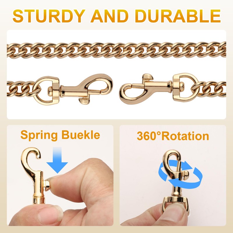 Gold Purse Chain Replacement Straps Compatible with Coach Handbags Large,